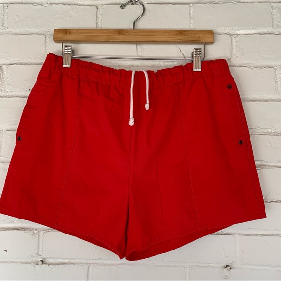 Vintage 80s Red swim suit shorts trunks L - Picture 4 of 9